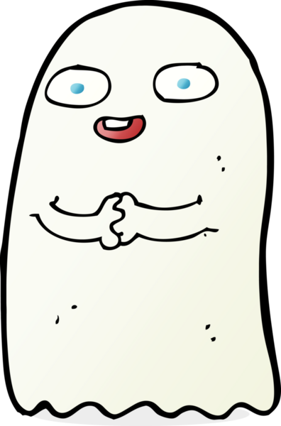 Bir insan tarafından çizilmiş komik çizgi film hayaleti.