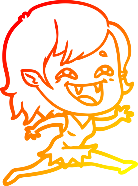 Bir insan tarafından çizilmiş gülen vampir kız çizgi filmi.