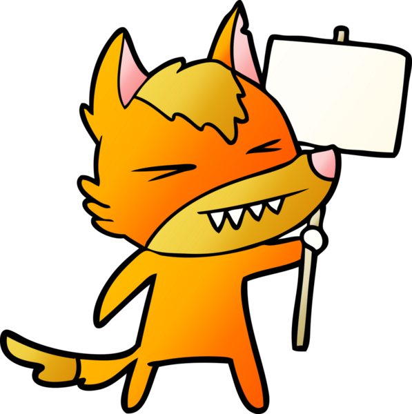 Bir insan tarafından çizilmiş protestolu çizgi film karakteri.