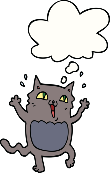 Bir insan tarafından çizilmiş düşünce balonlu çılgın bir çizgi film.