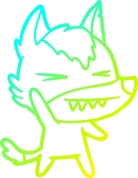 Bir insan tarafından çizilmiş kızgın bir kurt çizgi filmi.