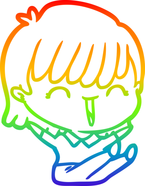 gökkuşağı gradyan çizimi bir insan tarafından çizilmiş bir karikatür kadın