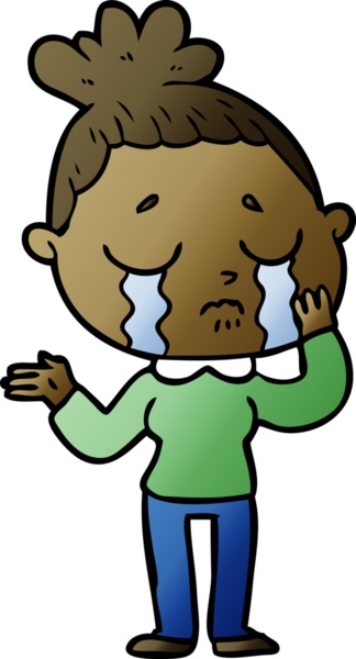 Bir insan tarafından çizilmiş ağlayan kadın çizgi filmi.