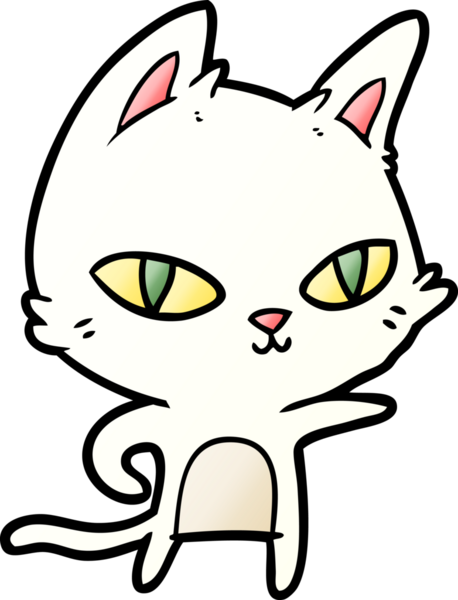 Bir insan tarafından çizilmiş çizgi film kedisi.