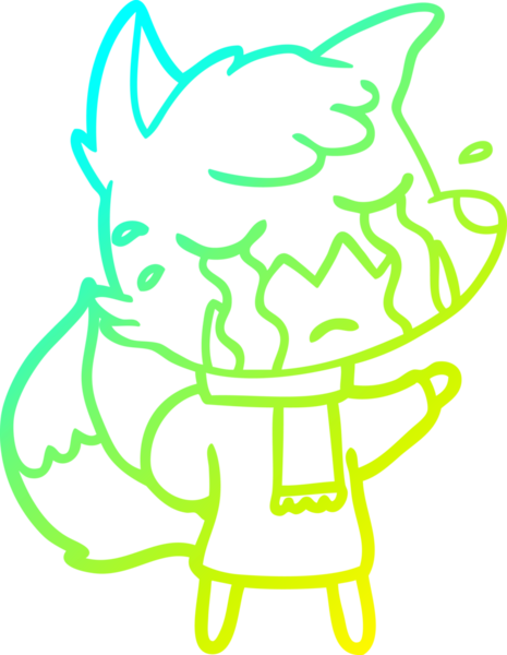 Bir insan tarafından çizilmiş ağlayan tilki çizgi filmi.