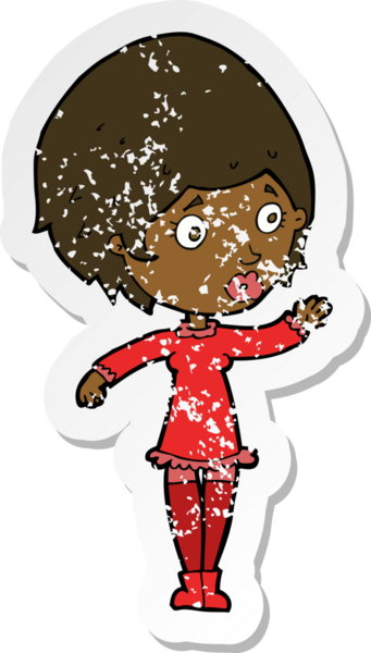 Bir insan tarafından çizilmiş bir karikatürün gerilimli çıkartması.