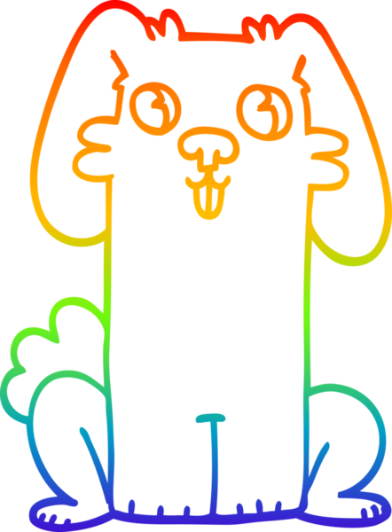 Gökkuşağı gradyan çizgi çizimi Bir insan tarafından çizilmiş şirin tavşan