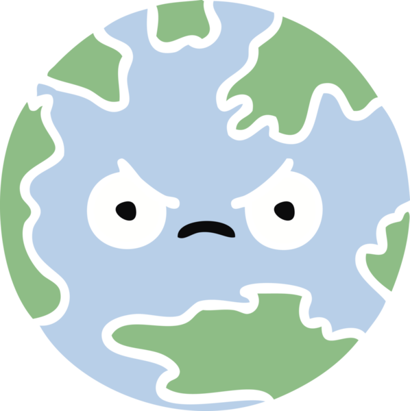 Bir insan tarafından çizilmiş düz renkli bir yeryüzü çizgi filmi.