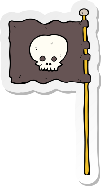 Bir insan tarafından çizilmiş korsan bayrağının çıkartması.