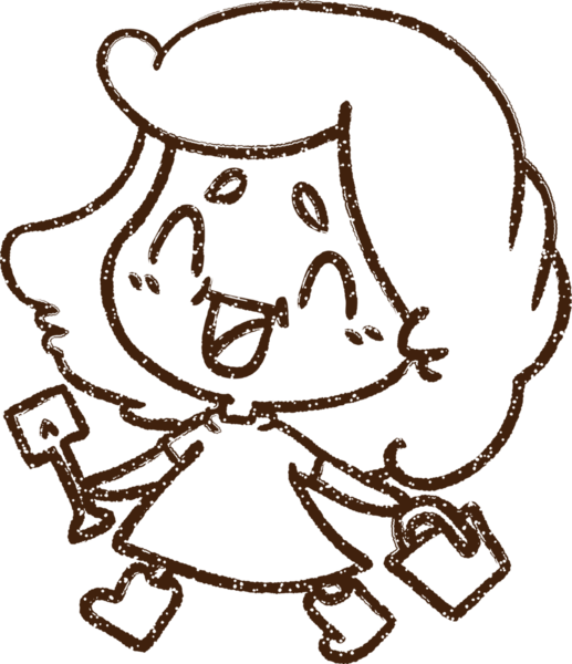 Bir insan tarafından çizilen Mutlu Kız Kömür Çizimi