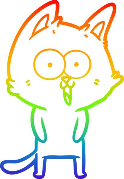 gökkuşağı gradyan çizimi bir insan tarafından çizilmiş komik bir çizgi film kedisi