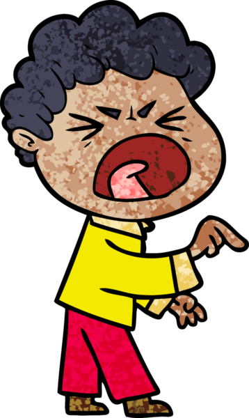 Bir insan tarafından çizilmiş öfkeli bir adam.