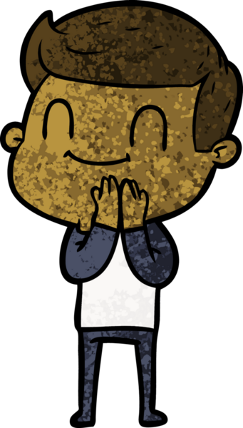 Bir insan tarafından çizilmiş çizgi film dostu bir adam.