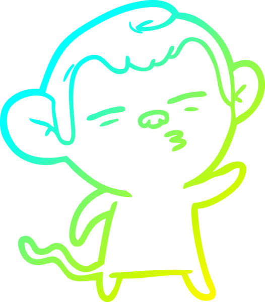 Bir insan tarafından çizilmiş şüpheli bir maymunun soğuk gradyan çizimi