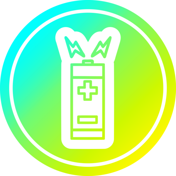 bir insan tarafından çizilmiş serin gradyan bitiş ile pil dairesel simgesi