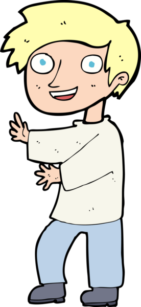 Bir insan tarafından çizilmiş heyecanlı bir çocuk.