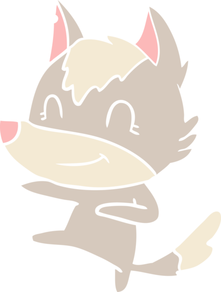 Bir insan tarafından çizilmiş düz renkli çizgi film kurdu.