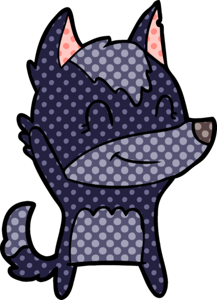 Bir insan tarafından çizilmiş dost canlısı bir kurt.