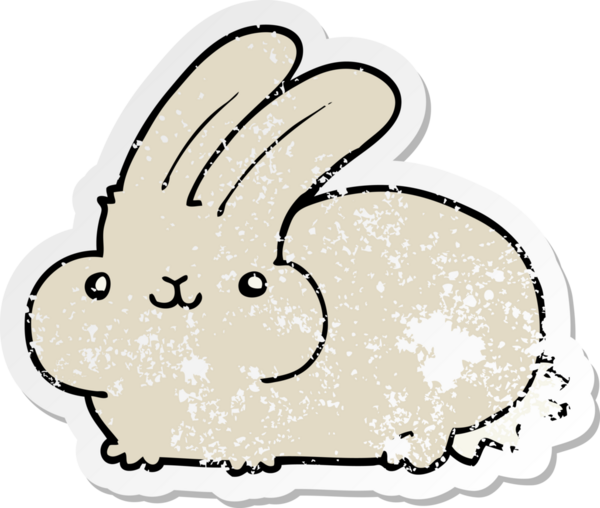 Bir insan tarafından çizilmiş karikatür tavşanı.