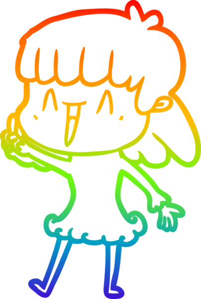 gökkuşağı gradyan çizimi bir insan tarafından çizilmiş bir karikatür kadın