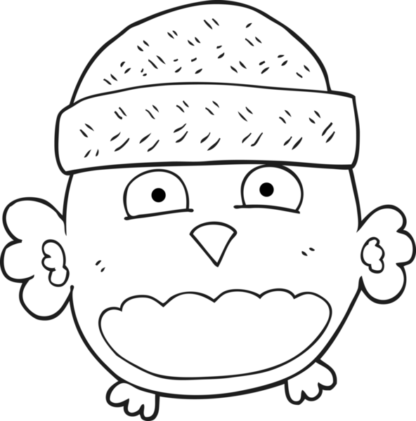 Bir insan tarafından çizilmiş siyah beyaz bir baykuş resmi.