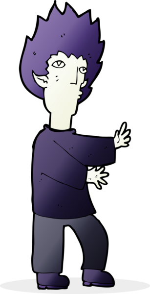 Bir insan tarafından çizilmiş vampir adam çizgi filmi.