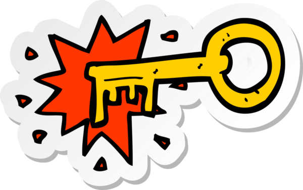 Bir insan tarafından çizilmiş eski bir çizgi filmin çıkartması.