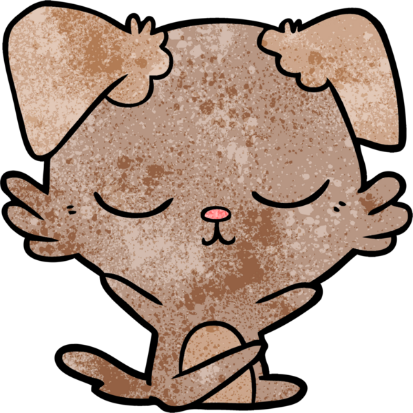 Bir insan tarafından çizilmiş şirin bir çizgi film köpeği.