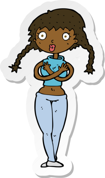 Bir insan tarafından çizilmiş, gücendirilmiş bir karikatür çıkartması.