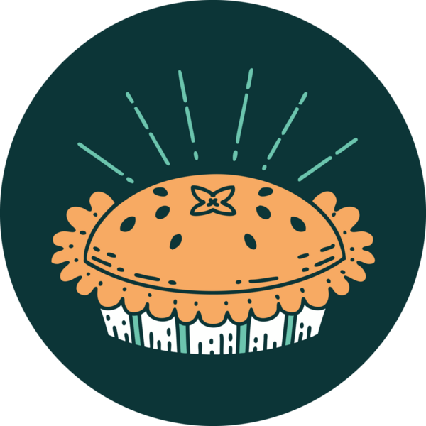 Dövme stilinin simgesi. Bir insan tarafından çizilmiş harika bir turta.