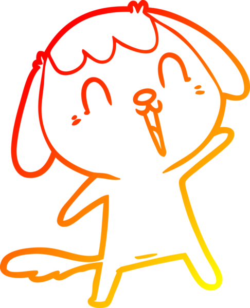 Bir insanın çizdiği ağlayan şirin bir köpeğin sıcak çizgi çizimi.