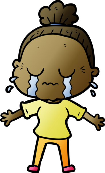 Bir insan tarafından çizilmiş ağlayan yaşlı kadın çizgi filmi.