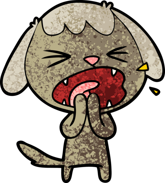 Bir insan tarafından çizilmiş şirin bir köpek havlaması.