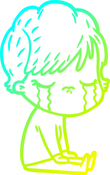 Bir insan tarafından çizilmiş ağlayan bir karikatür çizimi.