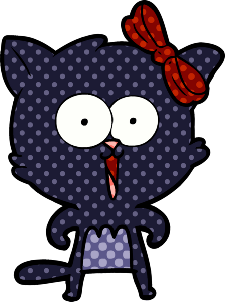 Bir insan tarafından çizilmiş çizgi film kedisi.