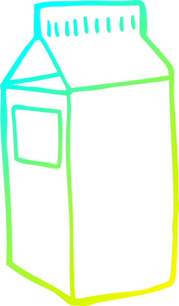 Bir insan tarafından çizilmiş bir süt kutusunun soğuk gradyan çizgisi