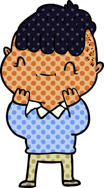 Bir insan tarafından çizilmiş çizgi film dostu çocuk.