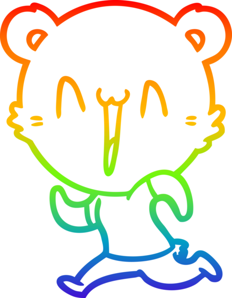 gökkuşağı gradyanı çizimi bir insan tarafından çizilmiş bir ayı karikatürü