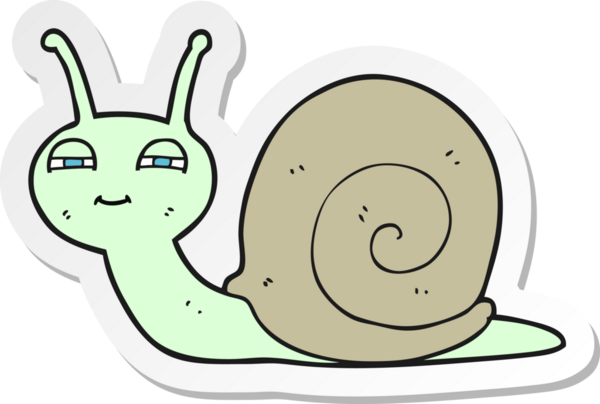 Bir insan tarafından çizilmiş şirin bir salyangozun çıkartması.