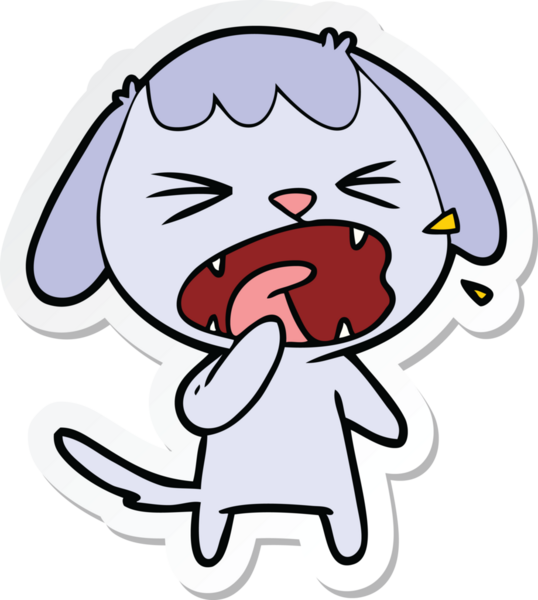 Bir insan tarafından çizilmiş şirin bir köpeğin çıkartması.