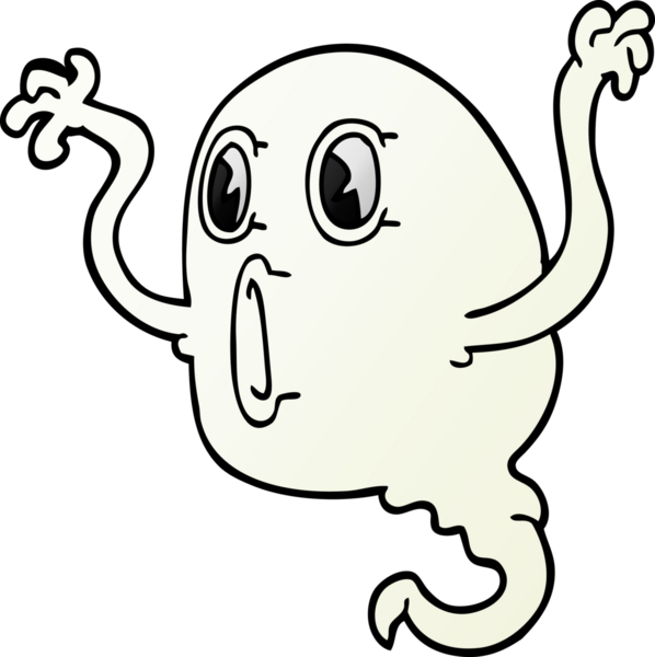 Bir insan tarafından çizilmiş ürkütücü karikatür hayaleti.