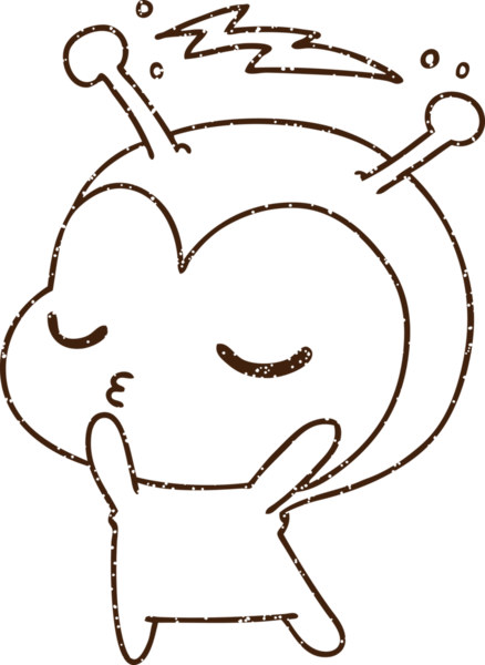 Bir insan tarafından çizilmiş küçük uzaylı kömürü.