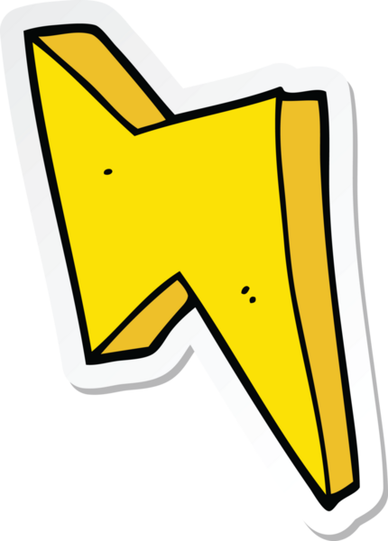 Bir insan tarafından çizilmiş bir çizgi film yıldırımının çıkartması.