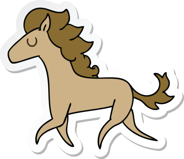 Bir insan tarafından çizilmiş garip bir el çizilmiş koşu atı çıkartması.