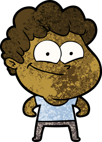 Bir insan tarafından çizilmiş mutlu bir adam.