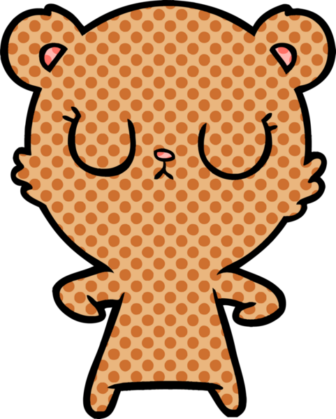 Bir insan tarafından çizilmiş barışçıl ayı yavrusu.