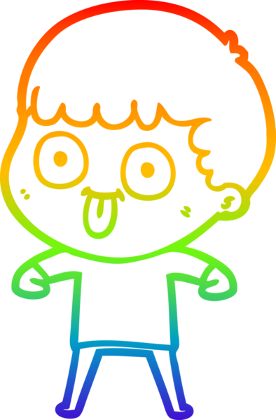 Gökkuşağı gradyan çizgi çizimi bir insan tarafından çizilmiş bir karikatür adam