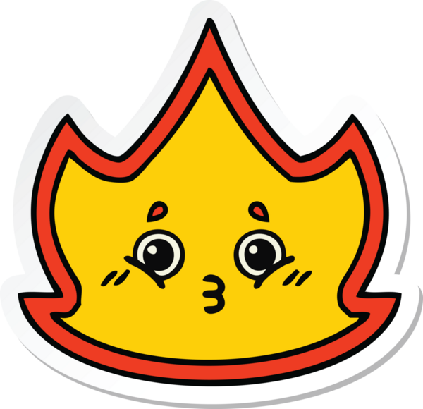 Bir insan tarafından çizilmiş şirin bir çizgi film çıkartması.