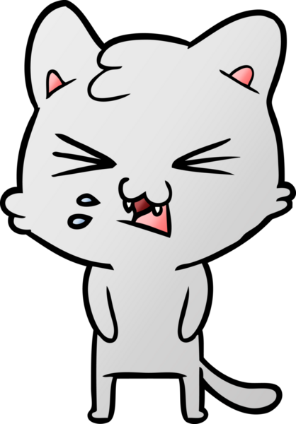 Bir insan tarafından çizilmiş kedi tıslaması.