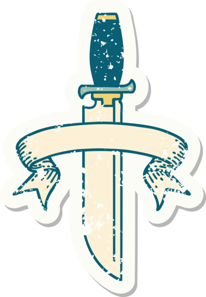 Bir insan tarafından çizilmiş eski bir bıçak amblemi.